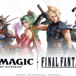 Ilustración oficial de Magic: The Gathering x Final Fantasy con personajes icónicos de la saga